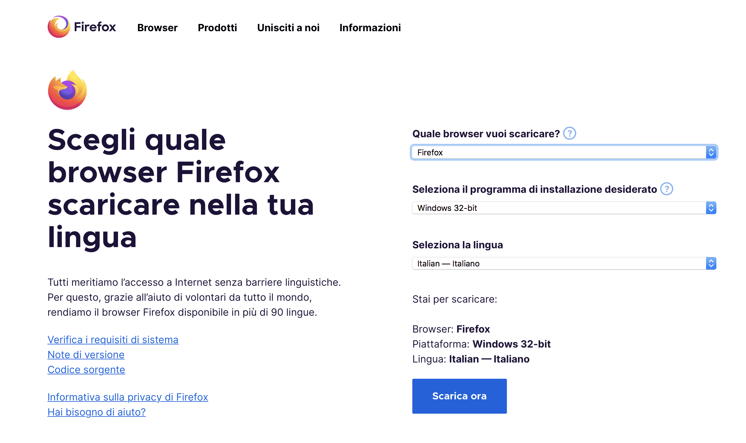 Firefox a 32bit per Windows