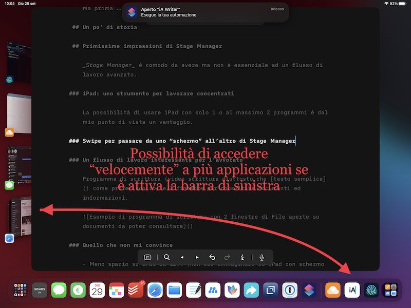 Esempio di acceso a più di 3 applicazioni recenti