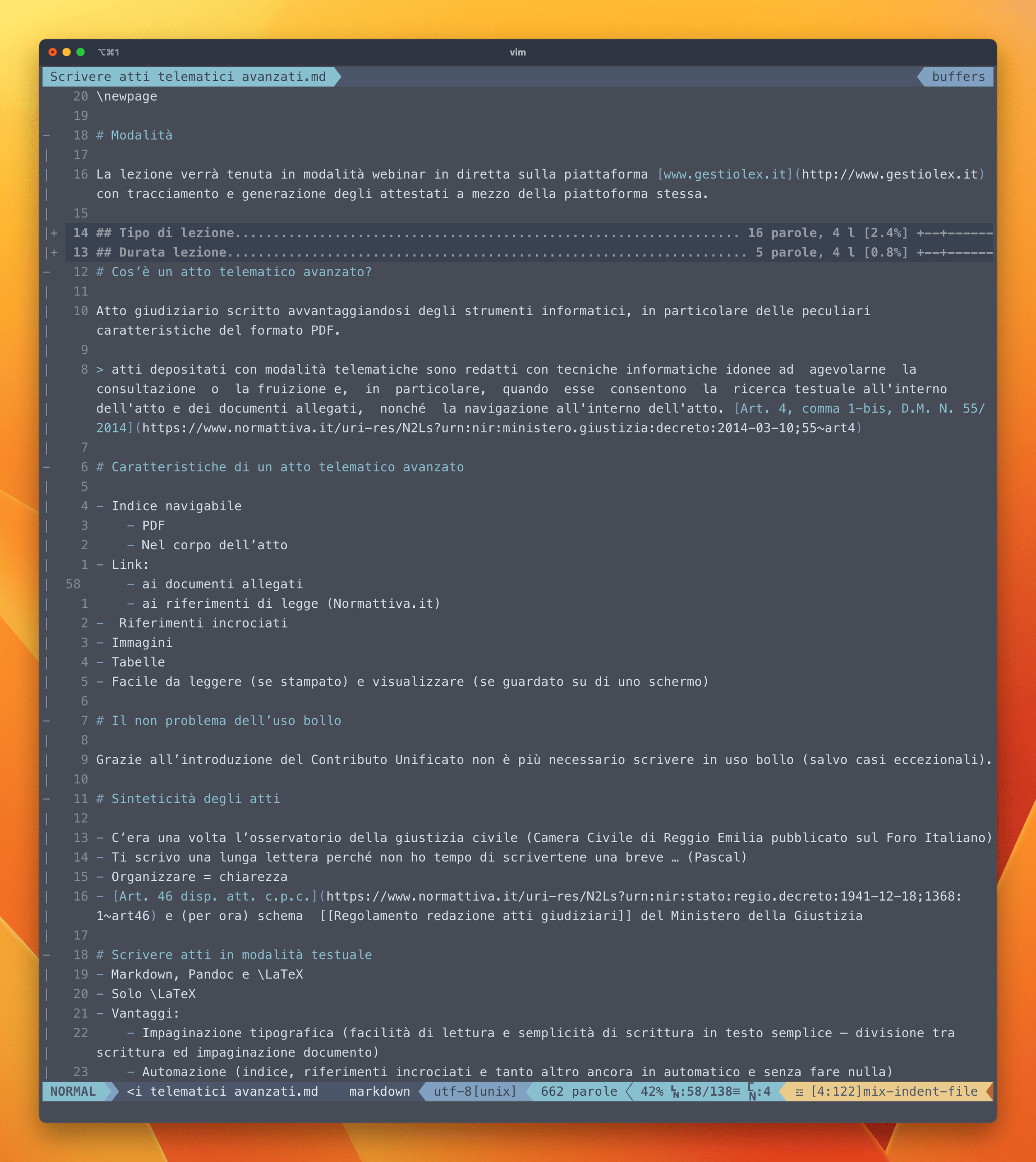 Esempio di proposta al CNF in Vim e scritta in Markdown e LaTeX