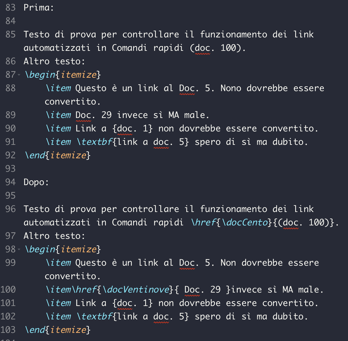 Esempio di problemi nella conversione per cui stare attenti