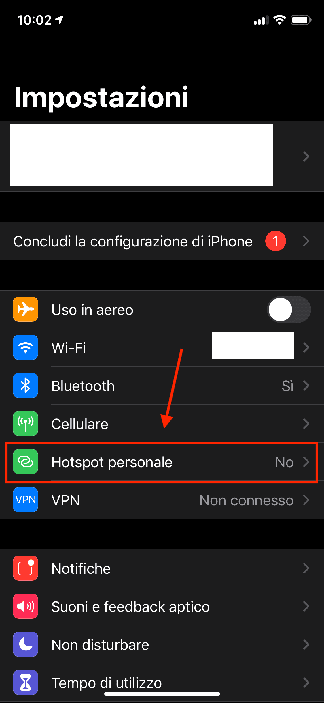  Impostazioni in iOS 